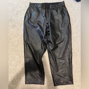 SPANX Black Faux Leather Straight leg pants